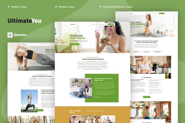 UltimateYou – Health Coach Elementor Pro Template Kit