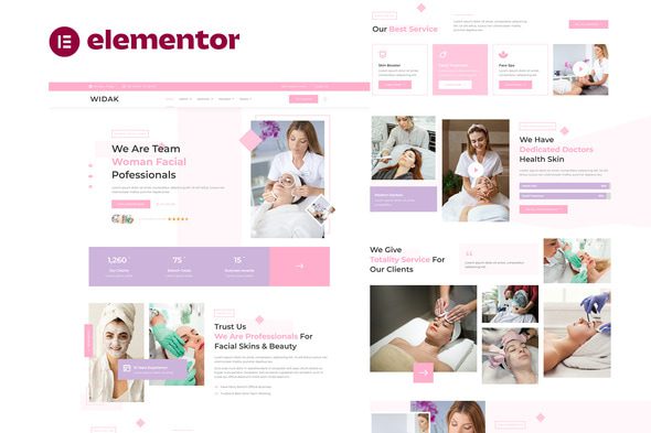 Widak – Facial Care & Beauty Treatment Elementor Pro Template Kit