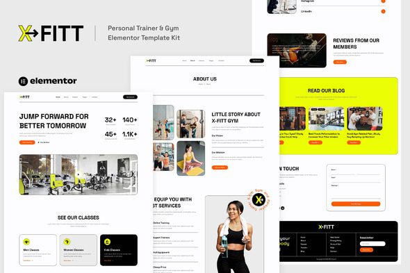 X-Fitt – Personal Trainer & Gym Elementor Template Kit