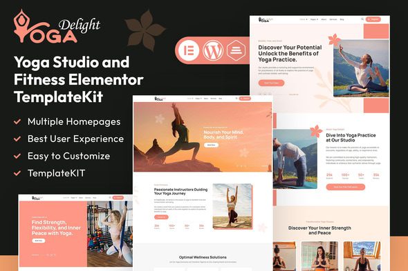 Yoga Delight – Yoga Studio & Fitness Elementor Template Kit