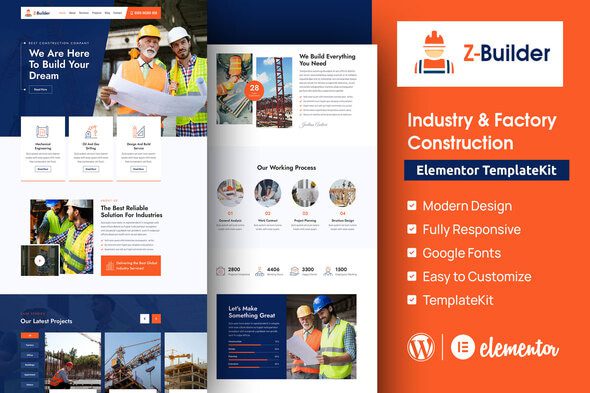 Z-Builder – Construction Elementor Template Kit