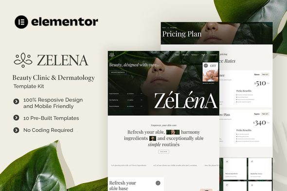 Zelena – Beauty Clinic & Dermatology Elementor Template Kit