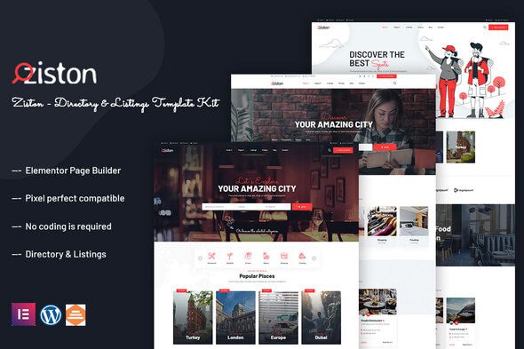 Ziston – Local Business Listings Elementor Template Kit