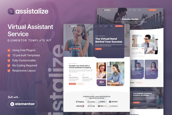 Assistalize – Virtual Assistant Elementor Template Kit