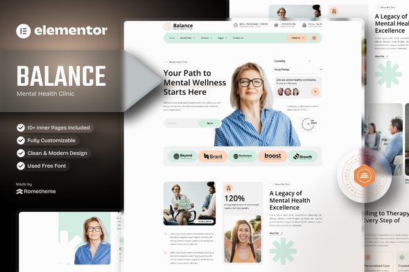 Balance – Mental Health Clinic Elementor Template Kit