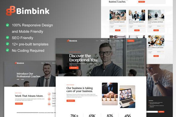 Bimbink – Business Coach & Consulting Elementor Template Kit