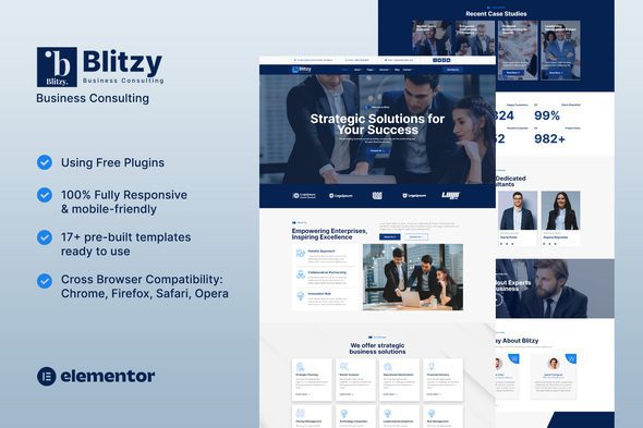 Blitzy – Business Consulting Elementor Template Kit