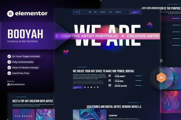 Booyah – Creative Artist Portfolio Elementor Template Kit