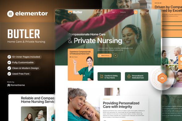 Butler – Home Care & Private Nursing Elementor Template Kit