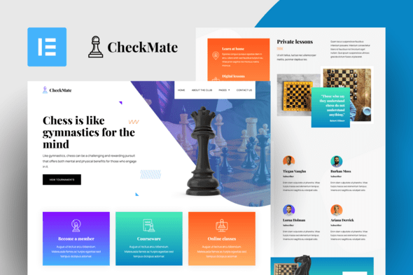 CheckMate – Chess Club & Tournaments Elementor Pro Template Kit