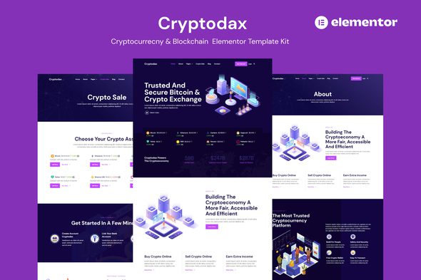 Cryptodax – Cryptocurrency & Blockchain Elementor Template Kit