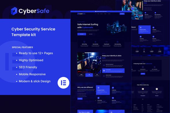 CyberSafe – Cyber Security Elementor Template Kit