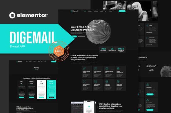 Digemail – API Solutions & Services Elementor Pro Template Kit