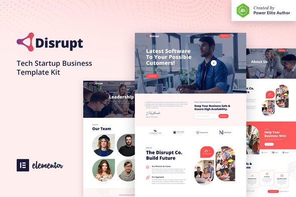 Disrupt – Tech Startup Business Elementor Template Kit