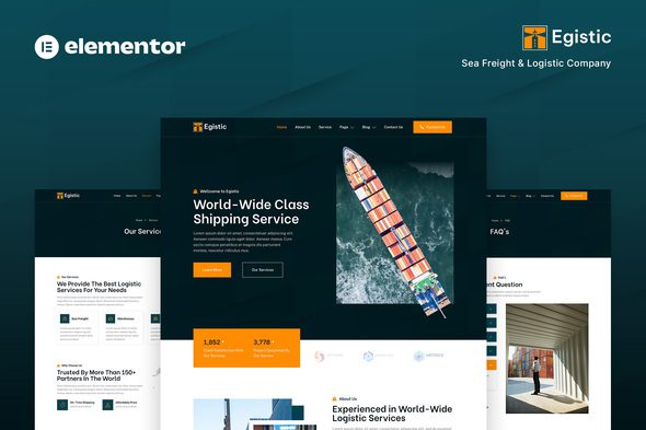 Egistic – Sea Freight & Logistic Company Elementor Template Kit