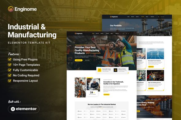 Enginome – Industrial & Manufacturing Elementor Template Kit