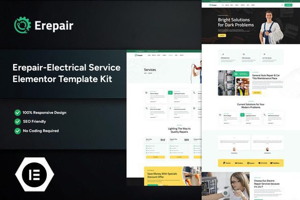 Erepair – Electrical Service Elementor Template Kit