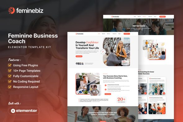 Feminebiz – Feminine Business Coach Elementor Template Kit