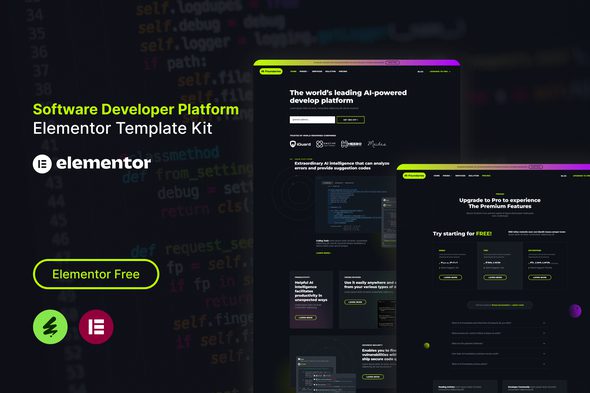 AI Foundaries – Software Developer Platform Elementor Template Kit