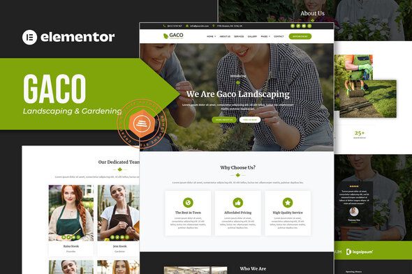 Gaco – Landscape & Gardening Elementor Template Kit