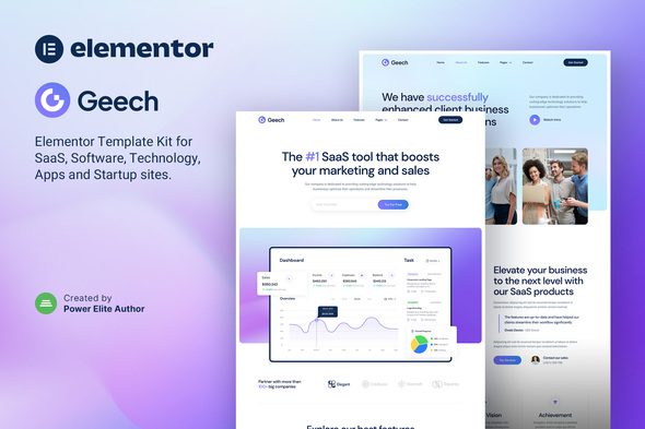 Geech – SaaS & Tech Startup Company Elementor Template Kit