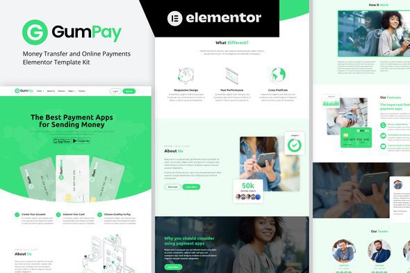 GumPay – Money Transfer & Online Payments Elementor Template Kit