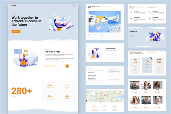 Hadé Business Elementor Template Kit for Corporate Services, Startups, and Professional Firms
