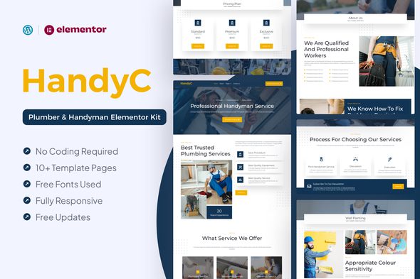 HandyC – Plumber & Handyman Elementor Pro Template Kit
