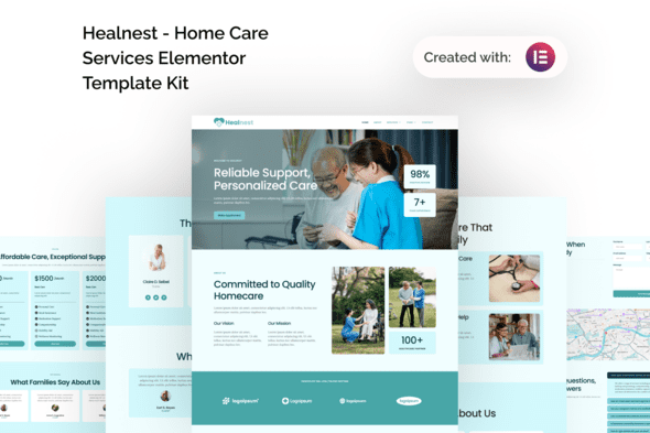 Healnest – Home Care Services Elementor Template Kit
