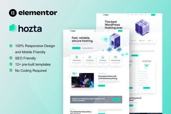 Hozta – Web Hosting Service Elementor Template Kit