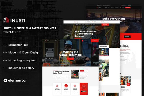 Inusti – Industrial & Factory Business Elementor Template Kit