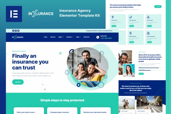 Inxurance – Insurance Agency Elementor Pro Template Kit