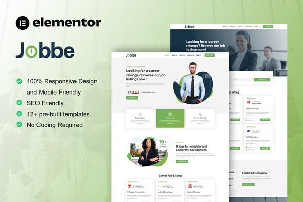 Jobbe – Job Listing & Recruitment Agency Elementor Template Kit