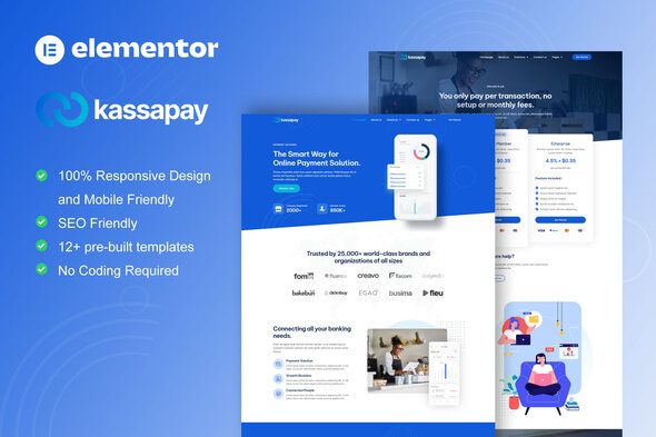 KassaPay – Online Payment Gateway Elementor Template Kit
