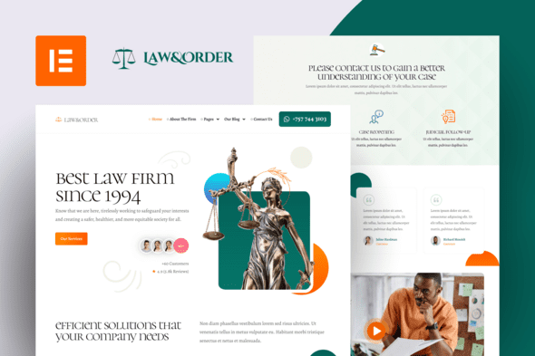 Law & Order – Law Firm & Lawyers Elementor Pro Template Kit