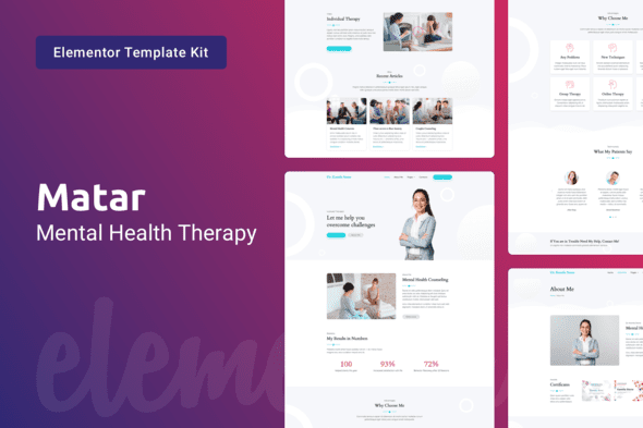 Matar — Mental Health Therapy Elementor Template Kit