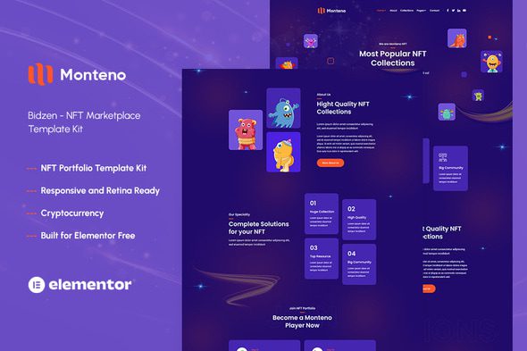 Monteno – NFT Portfolio Elementor Template Kit