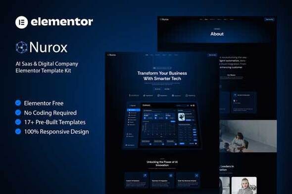 Nurox – AI Saas & Digital Company Elementor Template Kit