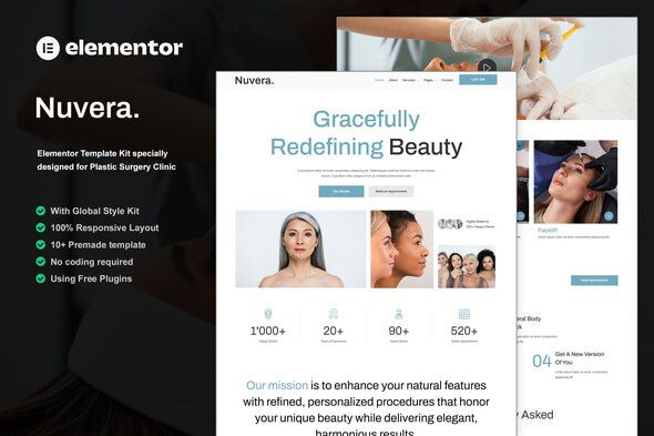 Nuvera – Plastic Surgery Clinic Elementor Template Kit