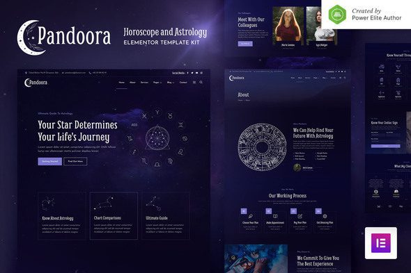Pandoora – Horoscope & Astrology Elementor Template Kit