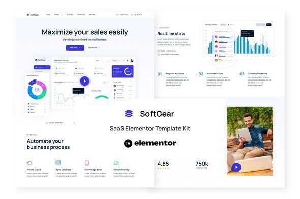 SoftGear – SaaS Elementor Template Kit