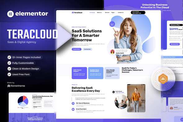 Teracloud – Saas & Digital Agency Elementor Template Kit