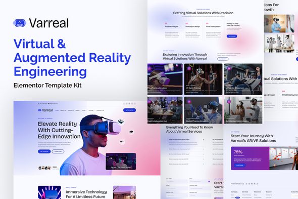 Varreal – Virtual & Augmented Reality Engineering Elementor Template Kit