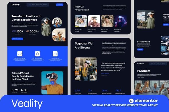 Veality – Virtual Reality Service Elementor Template Kits