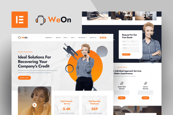WeOn – Call Center & Telemarketing Elementor Pro Template Kit