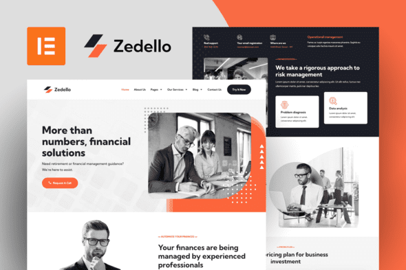 Zedello – Consultant & Finance Business Elementor Pro Template Kit