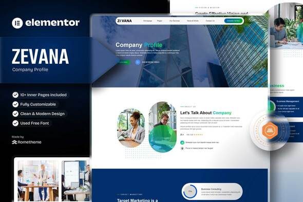 Zevana – Company Profile & Business Elementor Template Kit