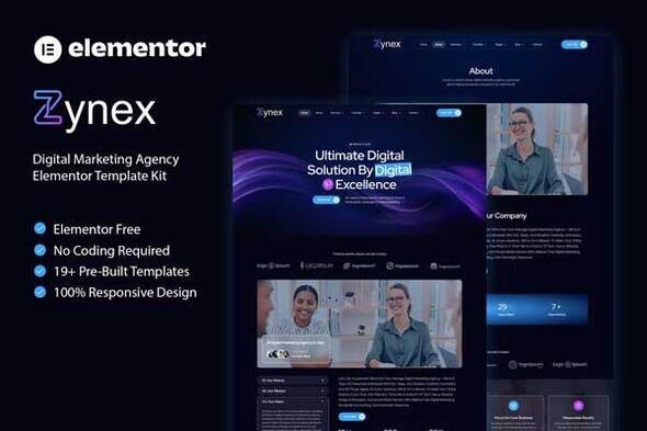 Zynex – Digital Marketing Agency Elementor Template Kit