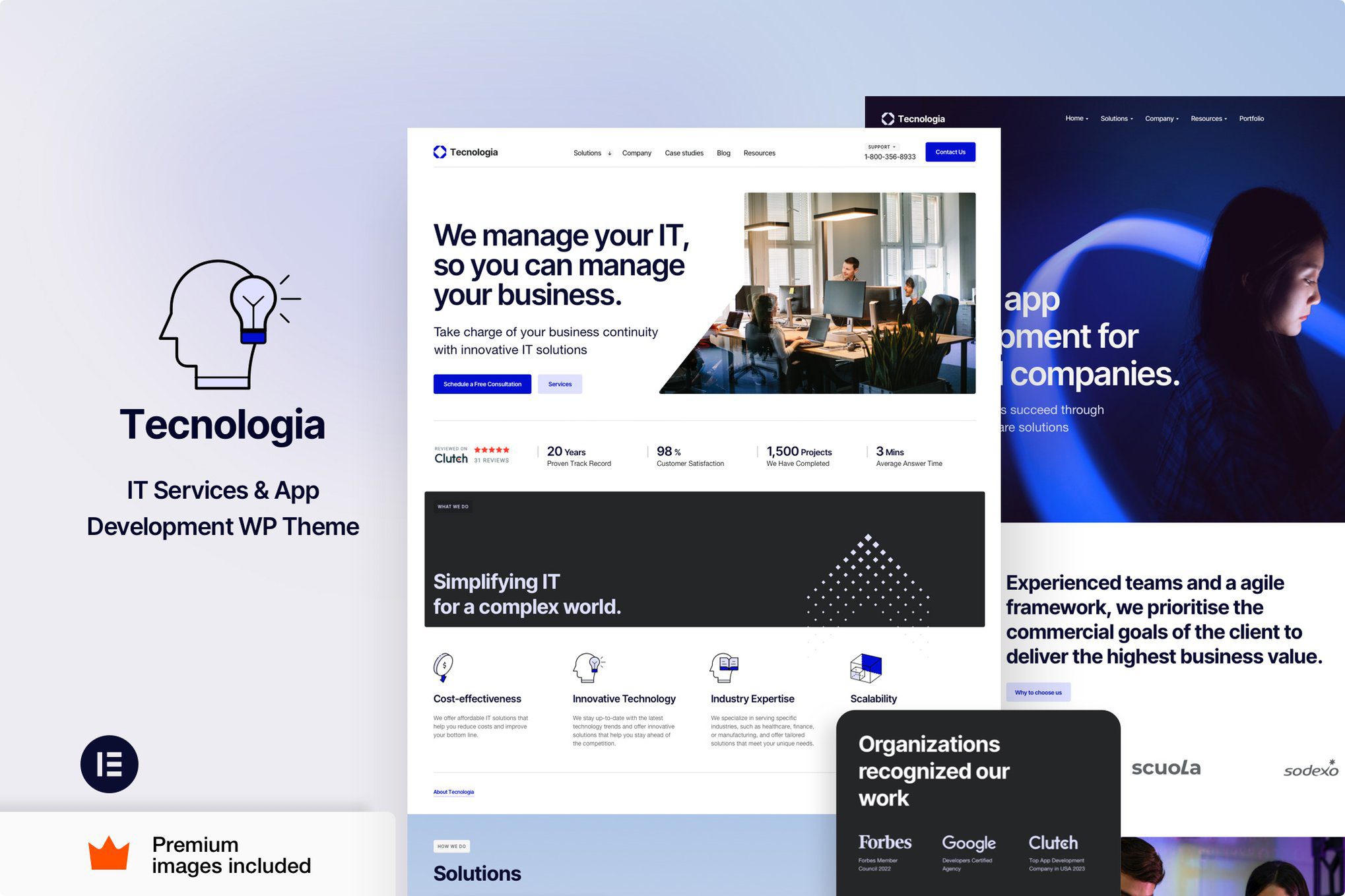 Tecnologia, a SaaS-ready, AI-powered Technology theme