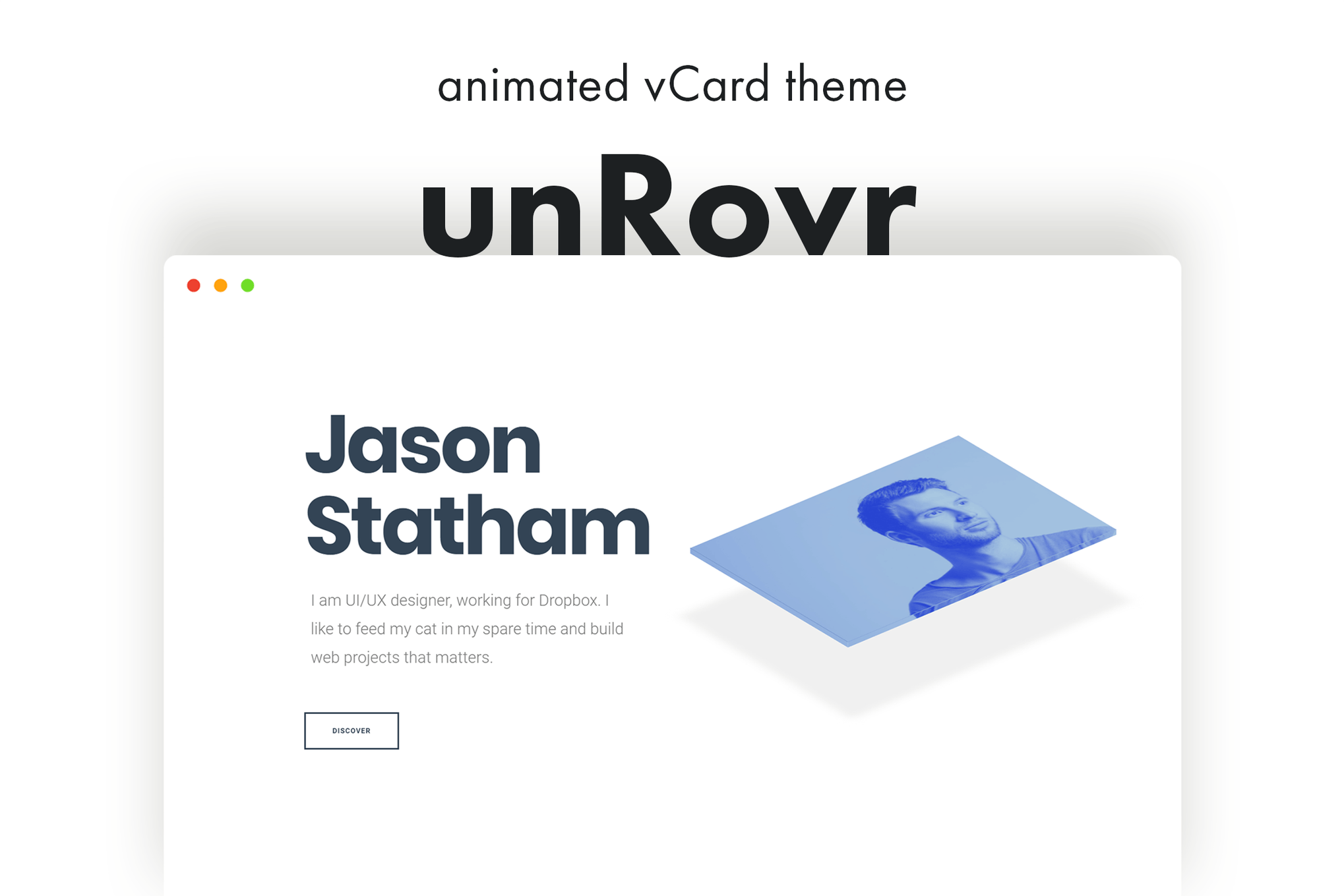 unRovr – Animated vCard & Resume WordPress Theme